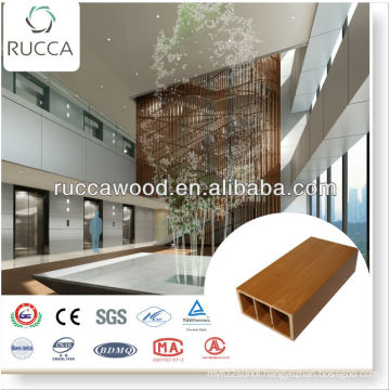 Foshan Rucca WPC wood composite timber tube, 100*50mm interior decoration, exterior facade panel China Supplier